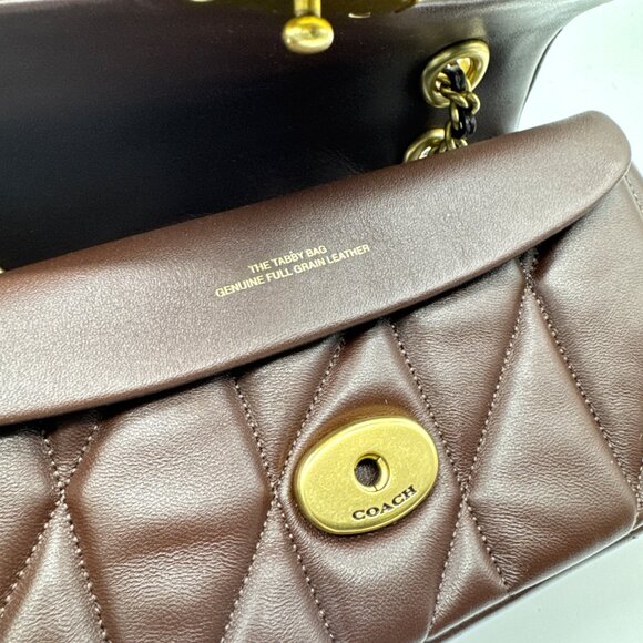 COACH Tabby 20 quilted leather mini convertible shoulder crossbody bag -Maple - Picture 7 of 12